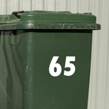 Load image into Gallery viewer, Wheelie Bin House Number Decal Sticker
