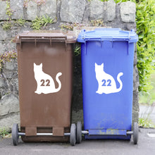 Load image into Gallery viewer, Wheelie Bin Cat Number Decal Sticker