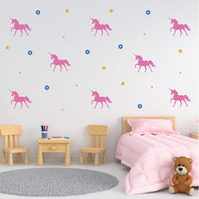 Load image into Gallery viewer, Unicorn Stars Wall Decals for Girls Room