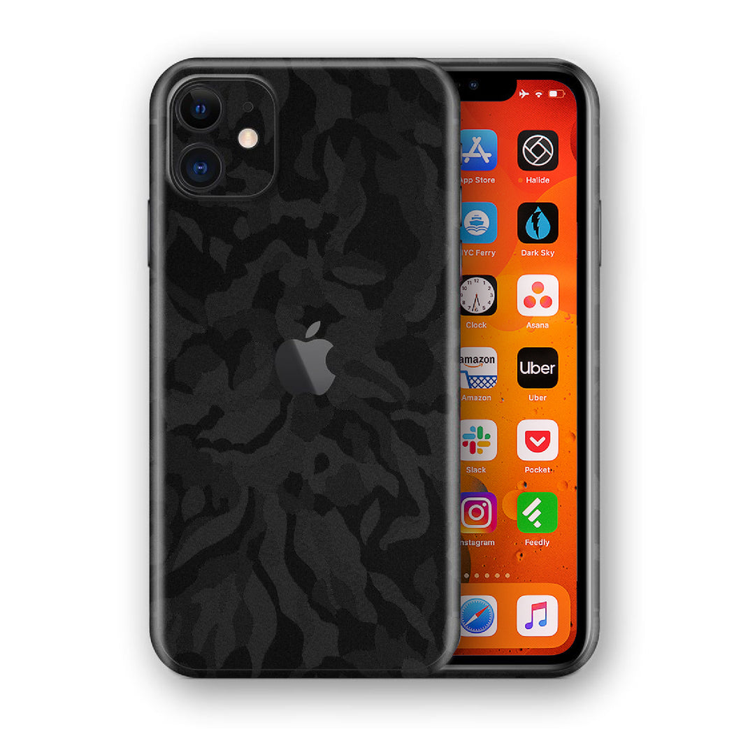 iPhone 11 Shadow Black Camo 3D Textured Skin