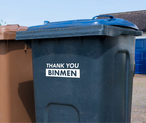 Wheelie Recycle Waste Bin Decal Sticker Thank you 