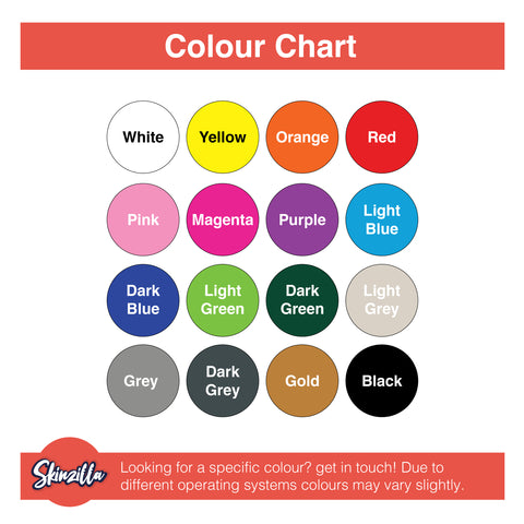 Skinzilla Colour Chart