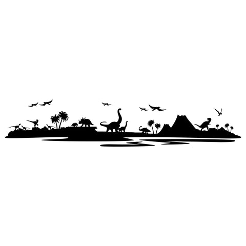 Jurassic Dinosaur Landscape Wall Decal