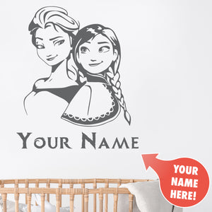 Disney Frozen Wall Decal | Personalised Sticker | Elsa & Anna
