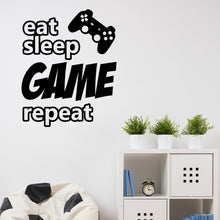 Load image into Gallery viewer, Eat Sleep Game Repeat Wall Decal
