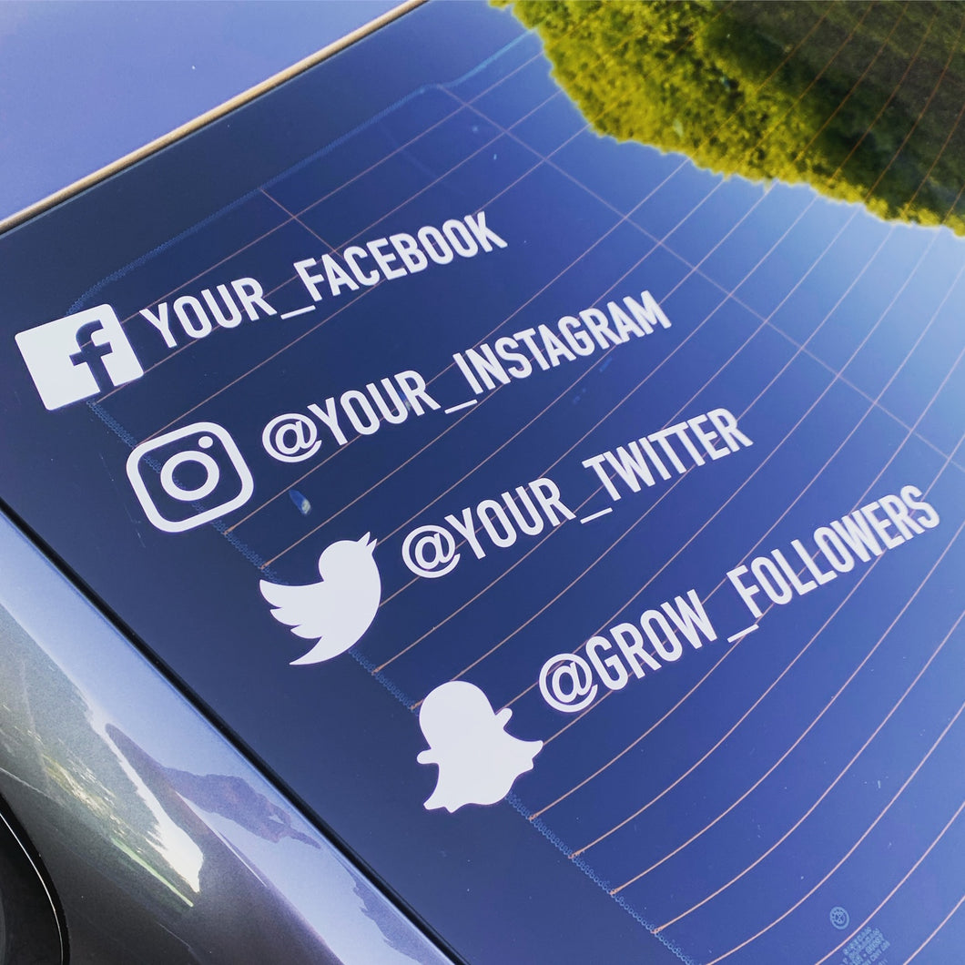 Social Media Decal Stickers for your business