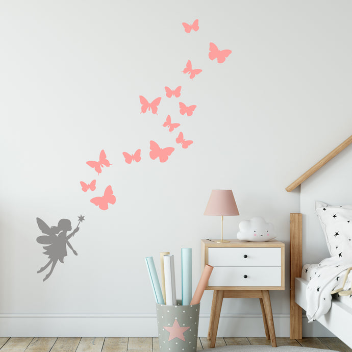 Fairy Butterfly Wall Decals for Girls Bedroom Wall