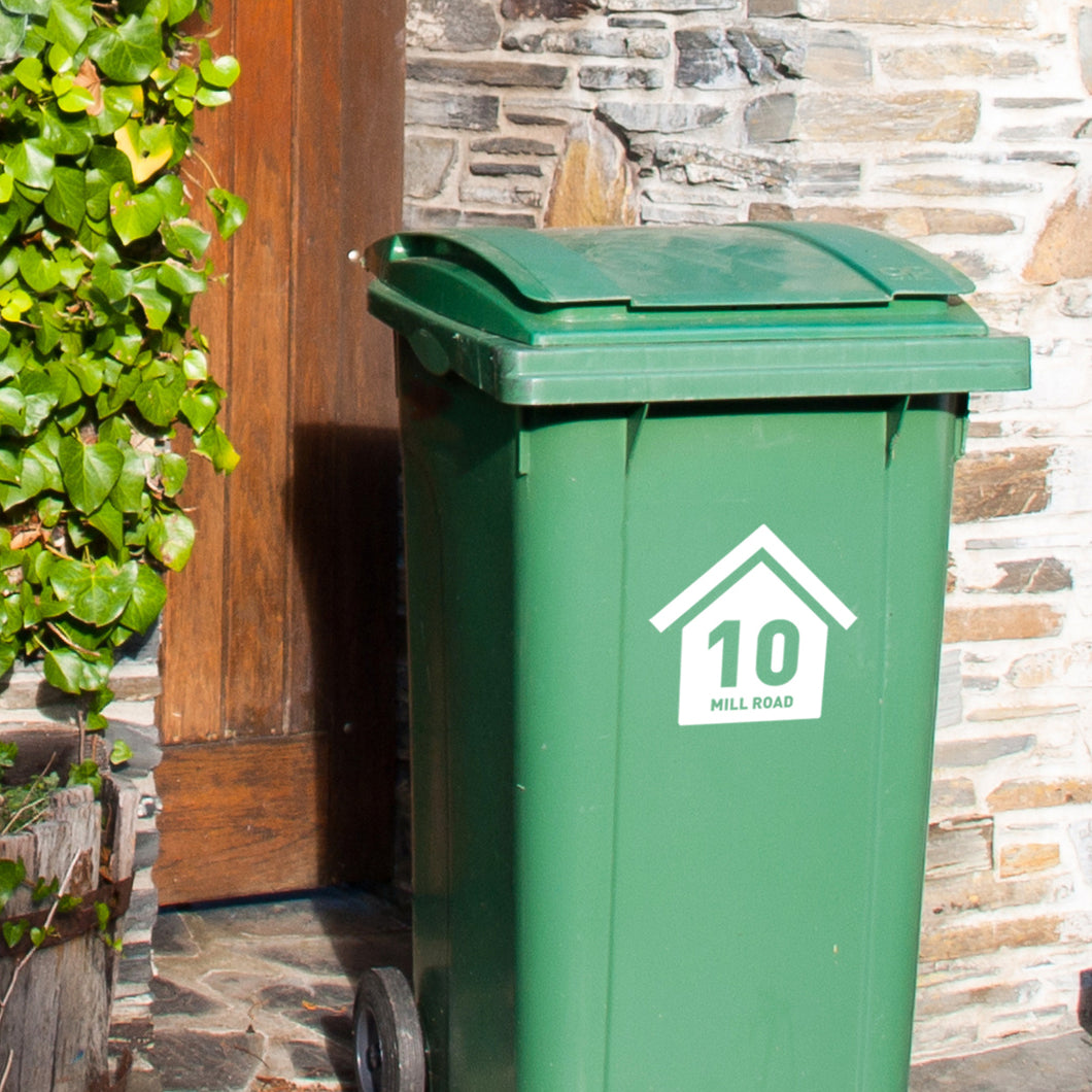 Number and Street name Wheelie Bin Number Decal Sticker