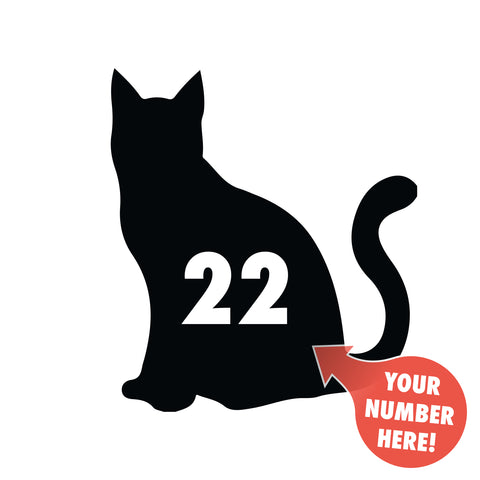 Wheelie Bin Cat Number Decal Sticker