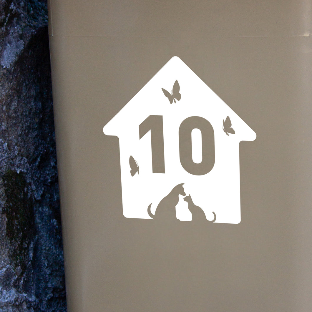 Wheelie Bin Number Decal Sticker