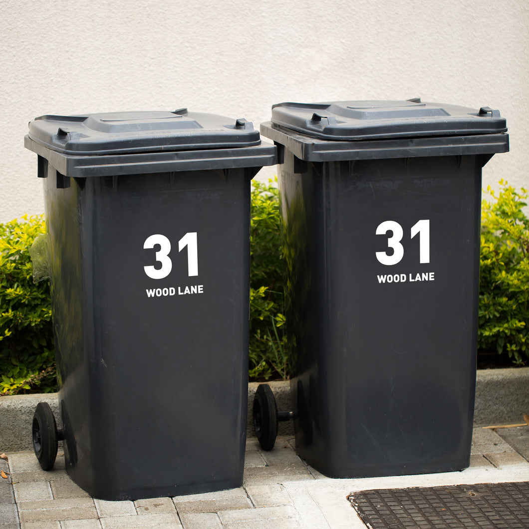 Wheelie Bin House Number Decals