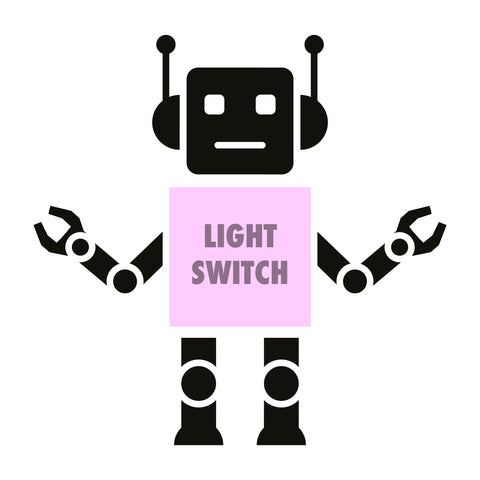 Robot Light Switch Wall Decal Sticker