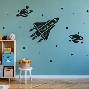 Spaceship Wall Decal for Boys Room