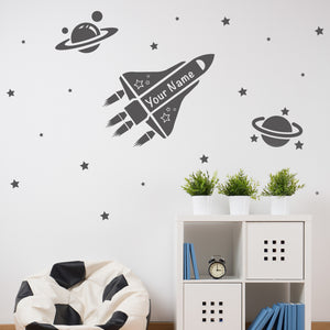 Spaceship Wall Decal for Boys Room