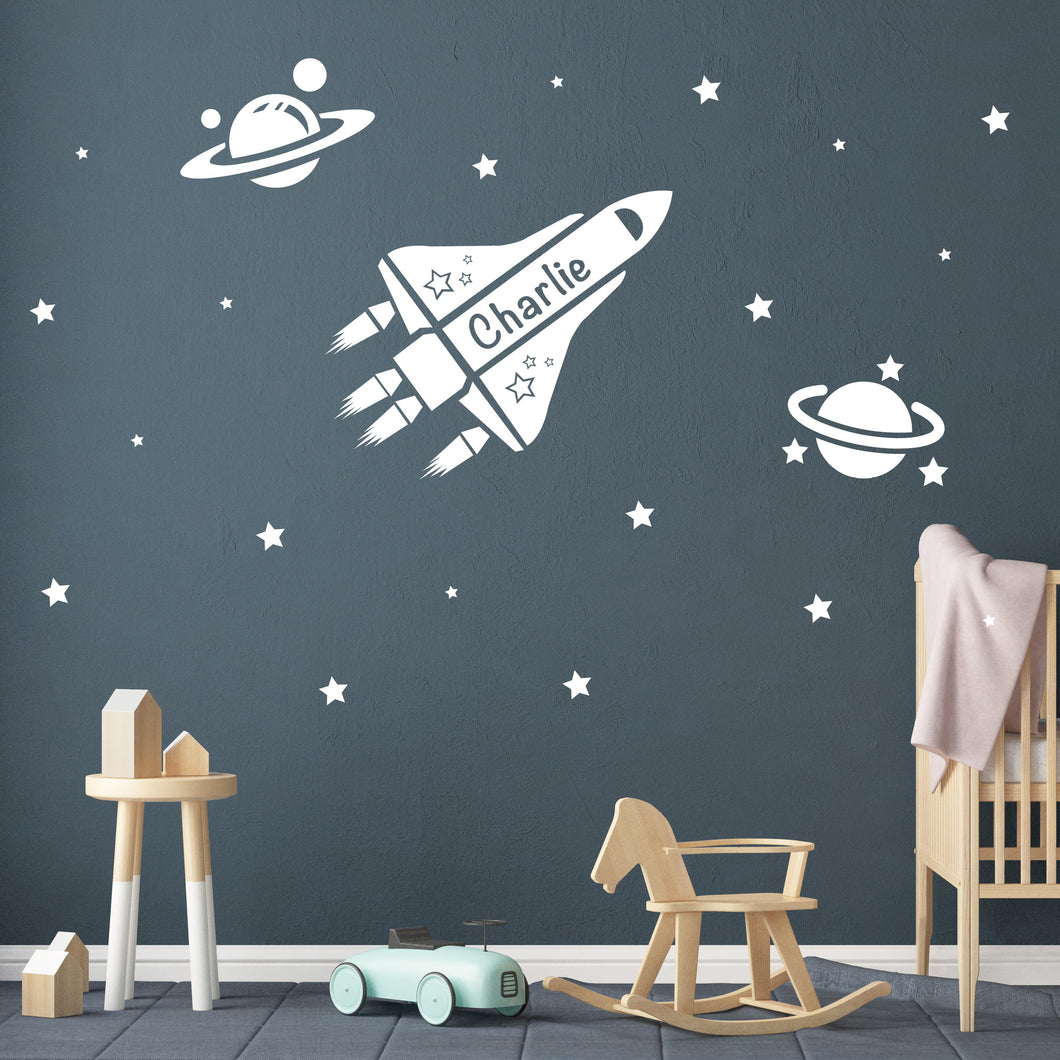 Spaceship Wall Decal for Boys Room