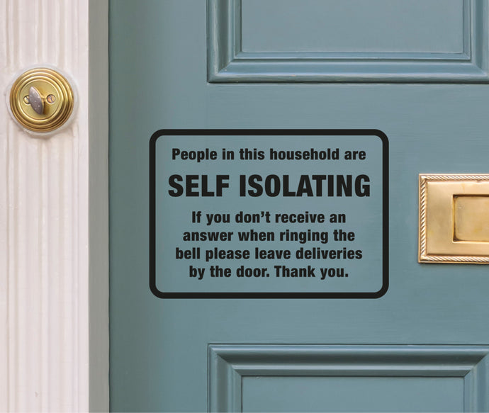 Shielding Self Isolating Quarantine Decal Sticker for Front Door 