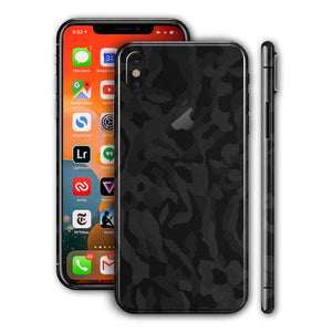 iPhone X Black Camo 3D Textured Mobile Skin