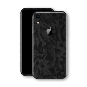 iPhone XR 3d Black Camo Textured Phone Skin