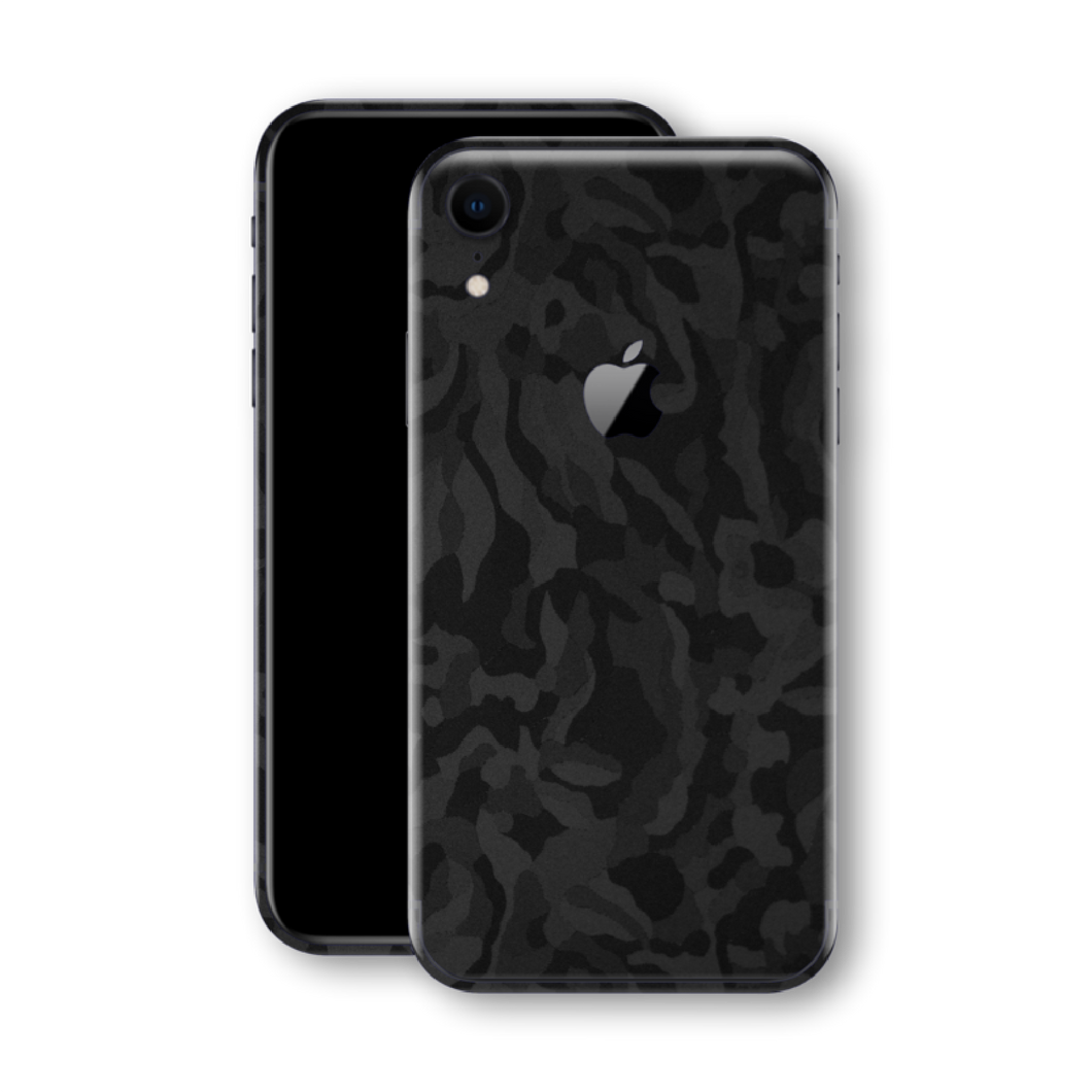 iPhone XR 3d Black Camo Textured Phone Skin