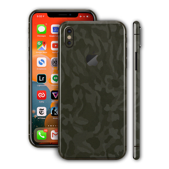 iPhone X Camo Green Textured 3D Mobile Skin